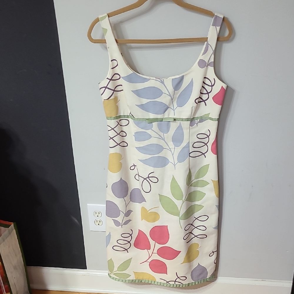 Vintage Y2K Maggy London Spring Floral 100% Cotton Dress Size 10